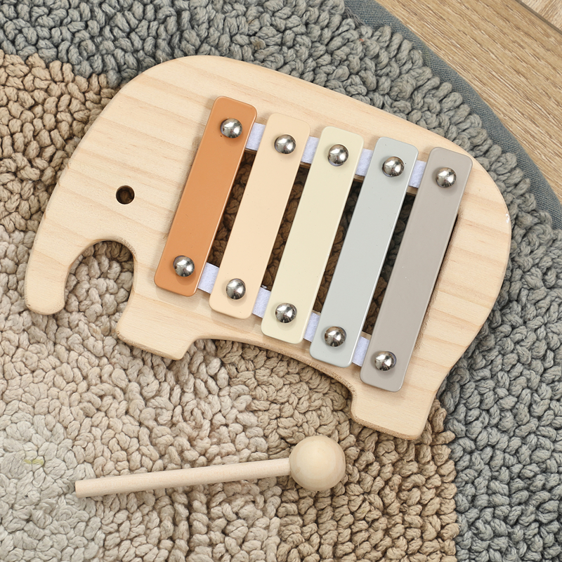 Musical Instrument Game - Baby Montessori Toy Cartoon Elephant Percussion