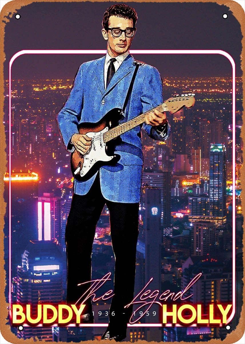 Musical Instrument Sign - The Legend Buddy Holly Classic Guitar
