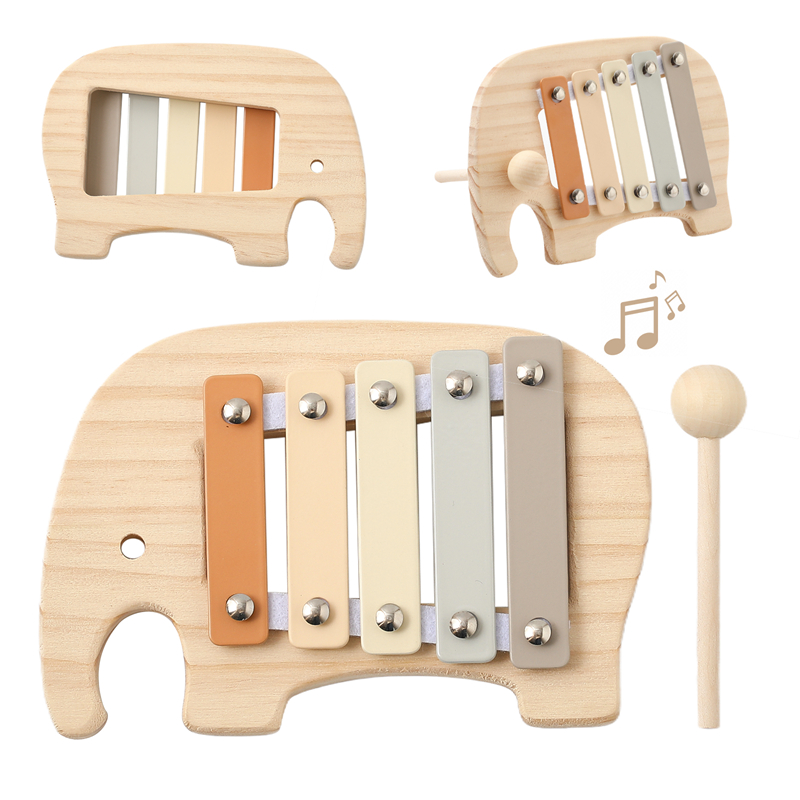 Musical Instrument Game - Baby Montessori Toy Cartoon Elephant Percussion