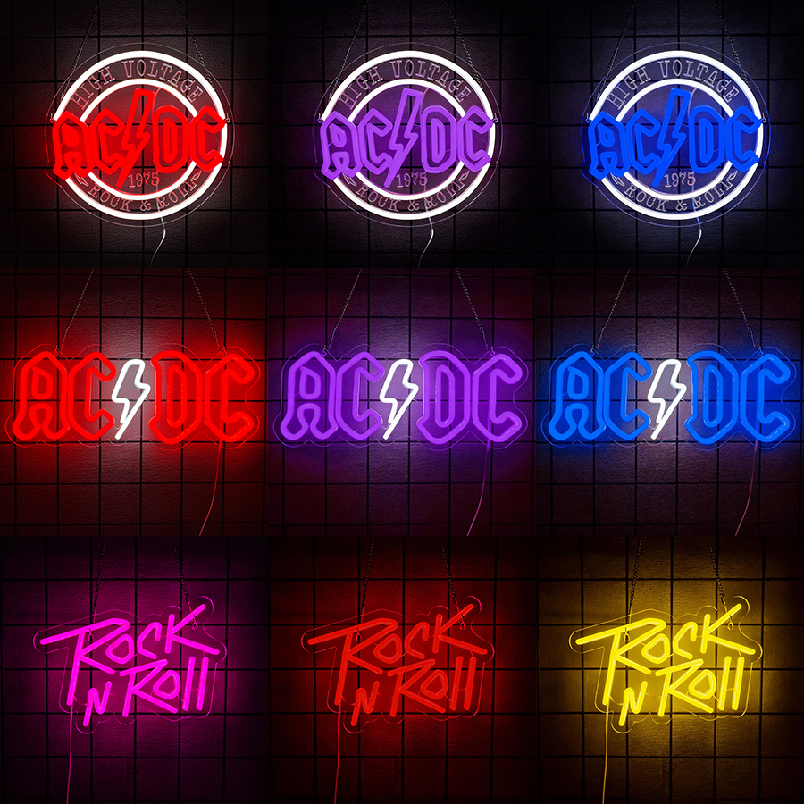 Musical Instrument Sign - Rock Band Neon Sign for Wall