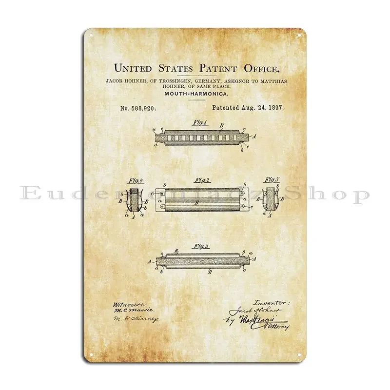 Hohner Harmonica Patent Player - Musical Instrument Sign avis et prix