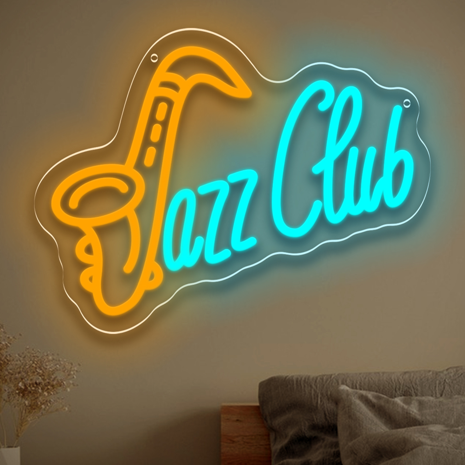 Jazz Club LED Neon Sign Saxoph - Musical Instrument Sign avis et prix