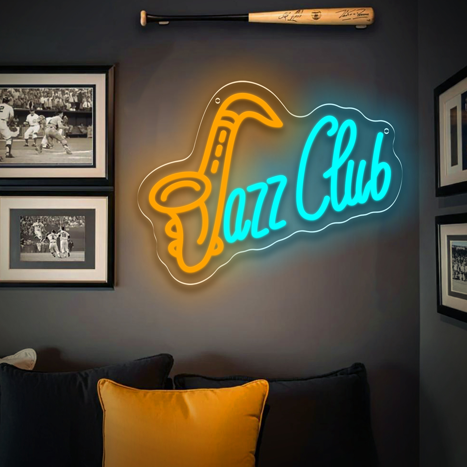 Jazz Club LED Neon Sign Saxoph - Musical Instrument Sign avis et prix