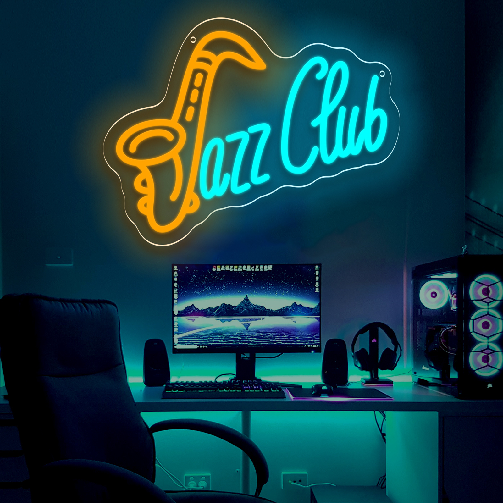 Jazz Club LED Neon Sign Saxoph - Musical Instrument Sign avis et prix
