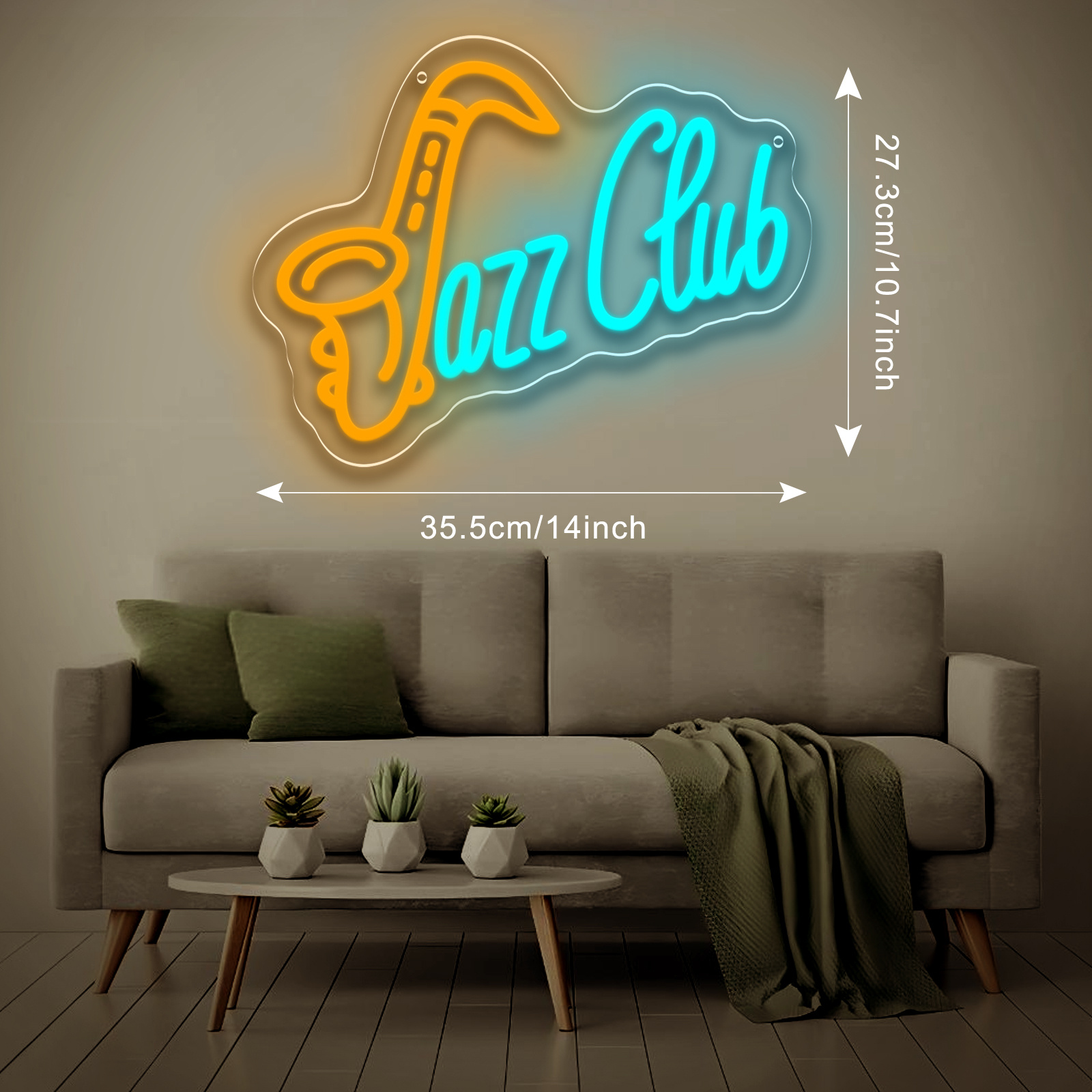 Jazz Club LED Neon Sign Saxoph - Musical Instrument Sign avis et prix