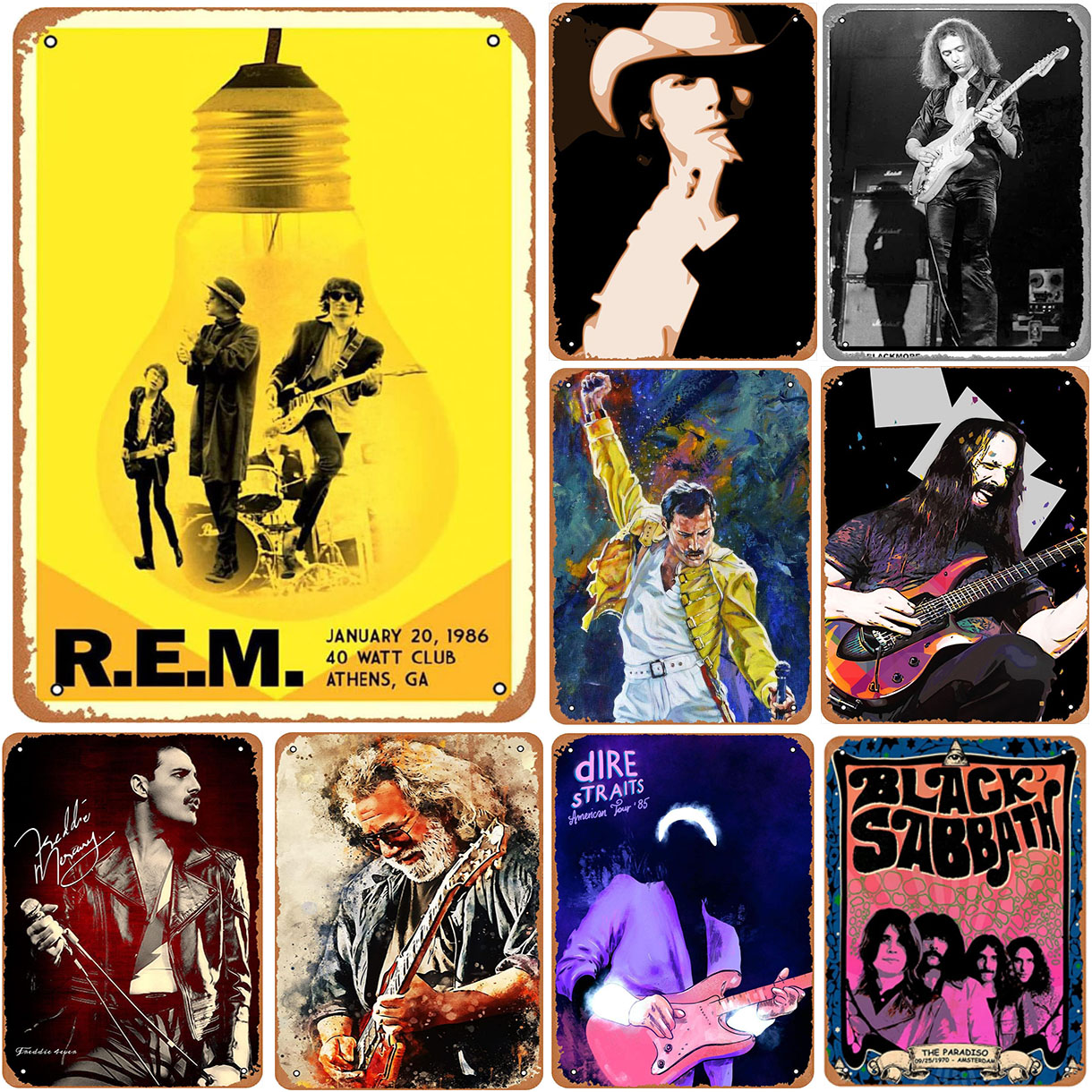 Music Band Metal Tin Signs Roc - Musical Instrument Sign avis et prix