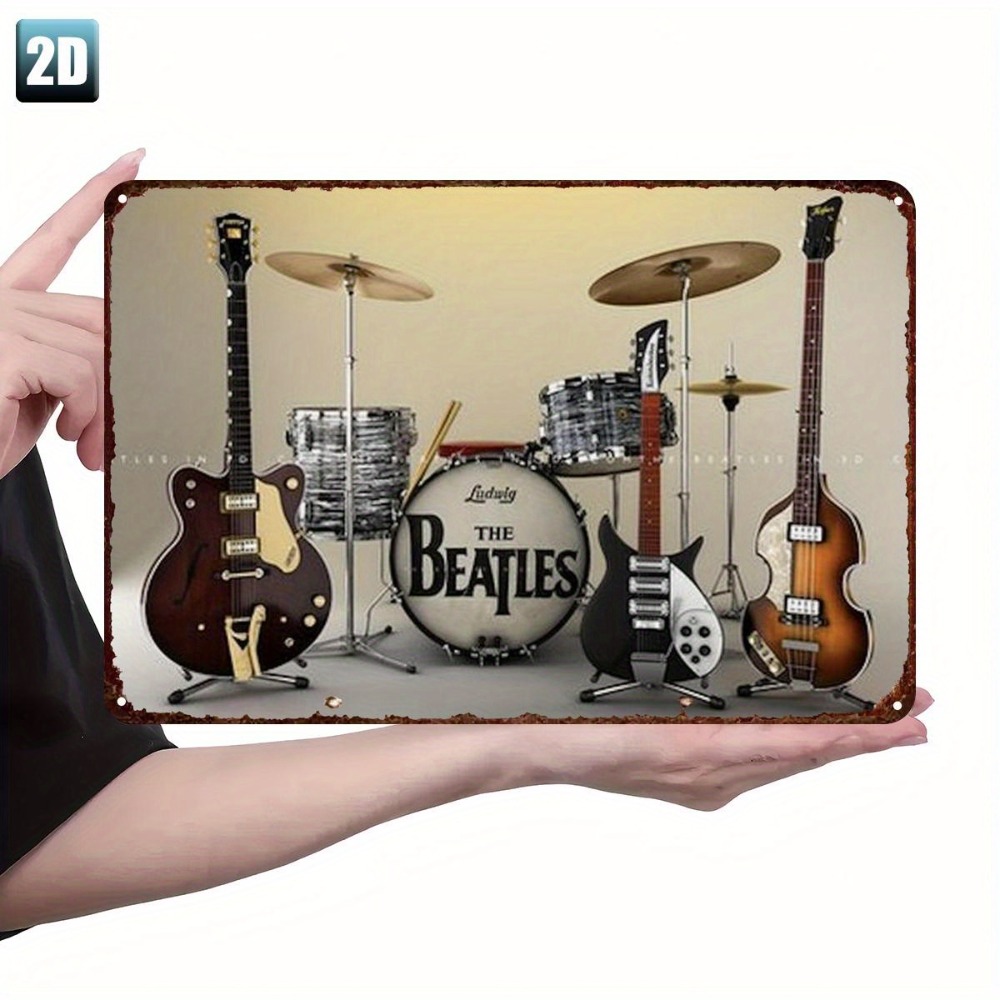 The Beatles Retro Metal Tin Si - Musical Instrument Sign avis et prix