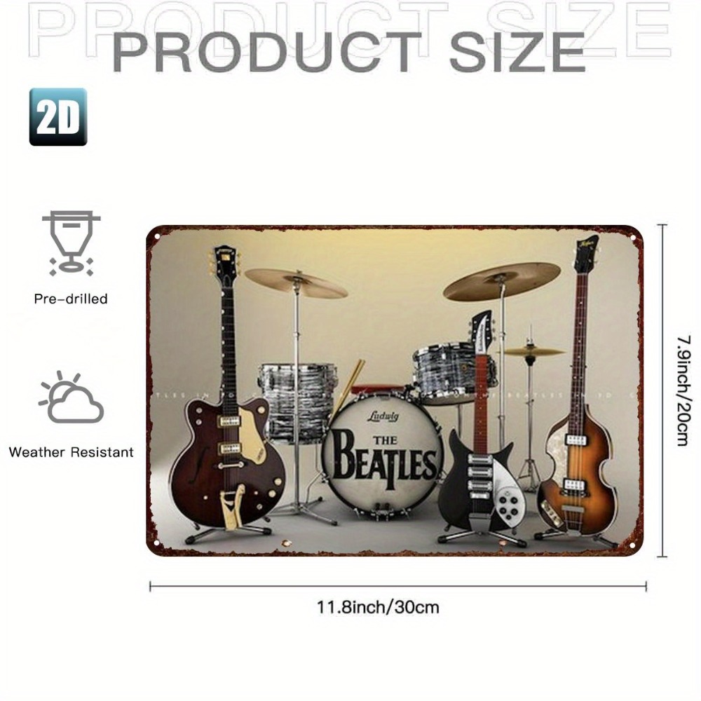 The Beatles Retro Metal Tin Si - Musical Instrument Sign avis et prix