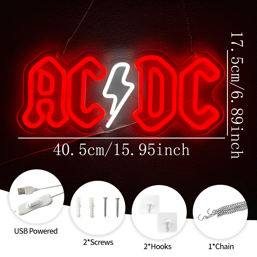 Rock Band Neon Sign for Wall D - Musical Instrument Sign avis et prix