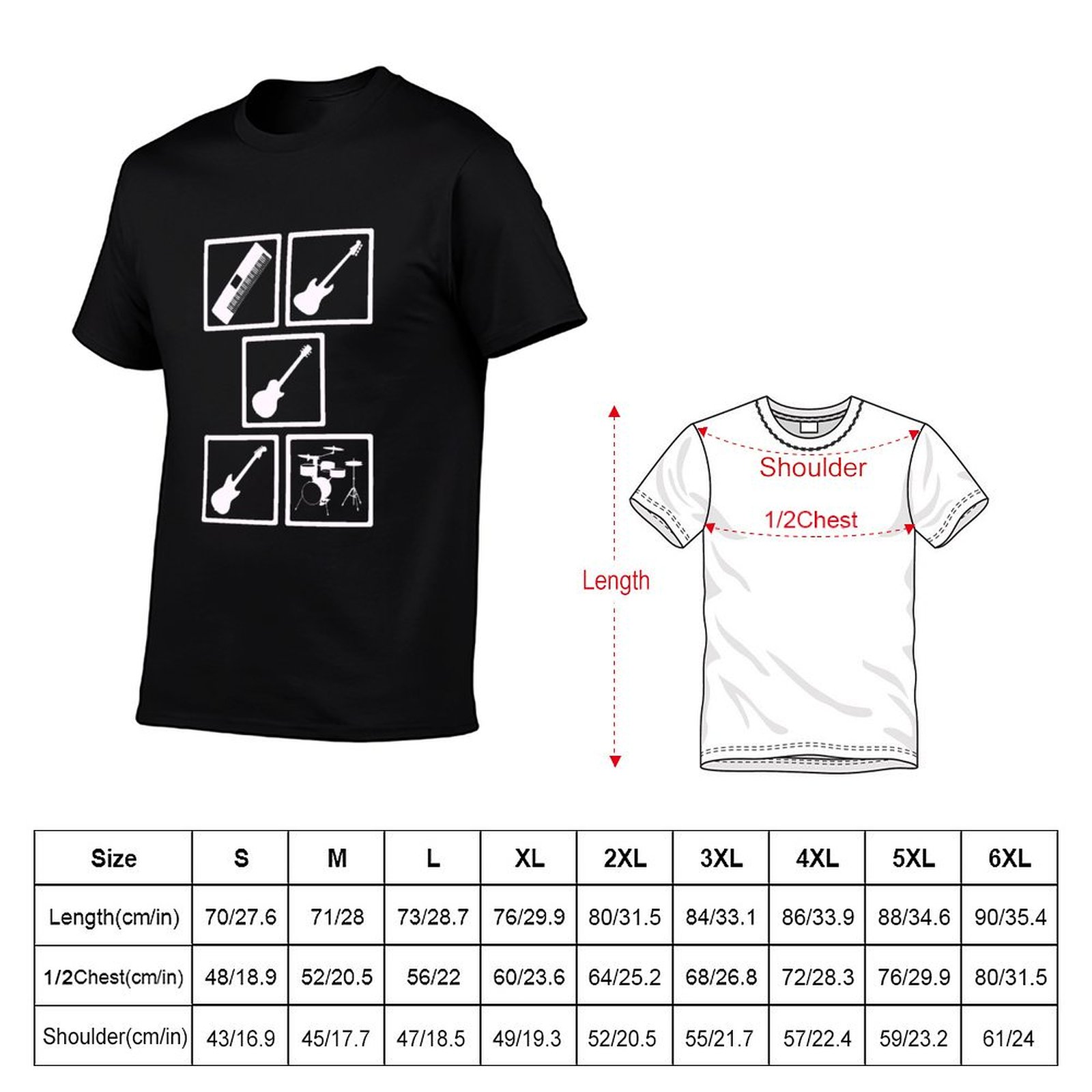 Music Instruments Shirt T-Shir - Musical Instrument Brands avis et prix
