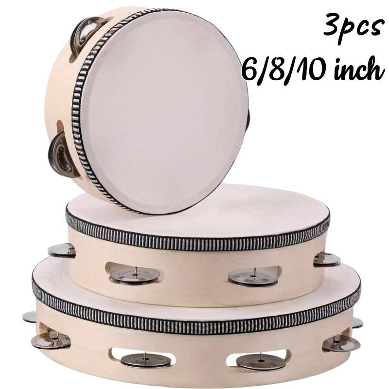 1/3pcs Wooden Tambourine 6/8/1 - Musical Instrument Game avis et prix