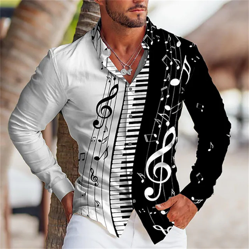 2025 Summer Men's Long Sleeves - Musical Instrument Sign avis et prix
