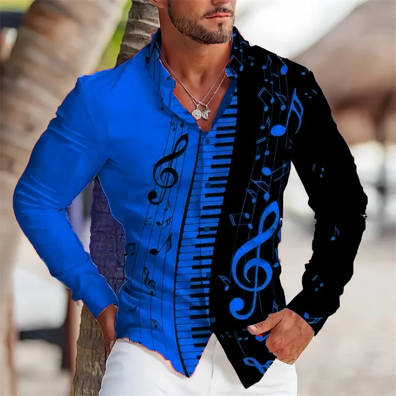 2025 Summer Men's Long Sleeves - Musical Instrument Sign avis et prix