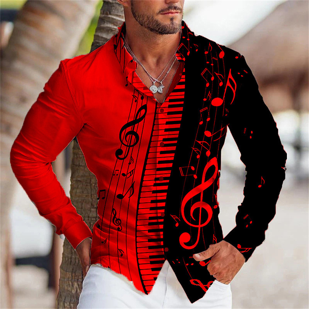 2025 Summer Men's Long Sleeves - Musical Instrument Sign avis et prix