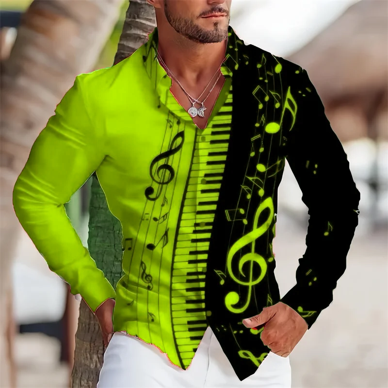 2025 Summer Men's Long Sleeves - Musical Instrument Sign avis et prix