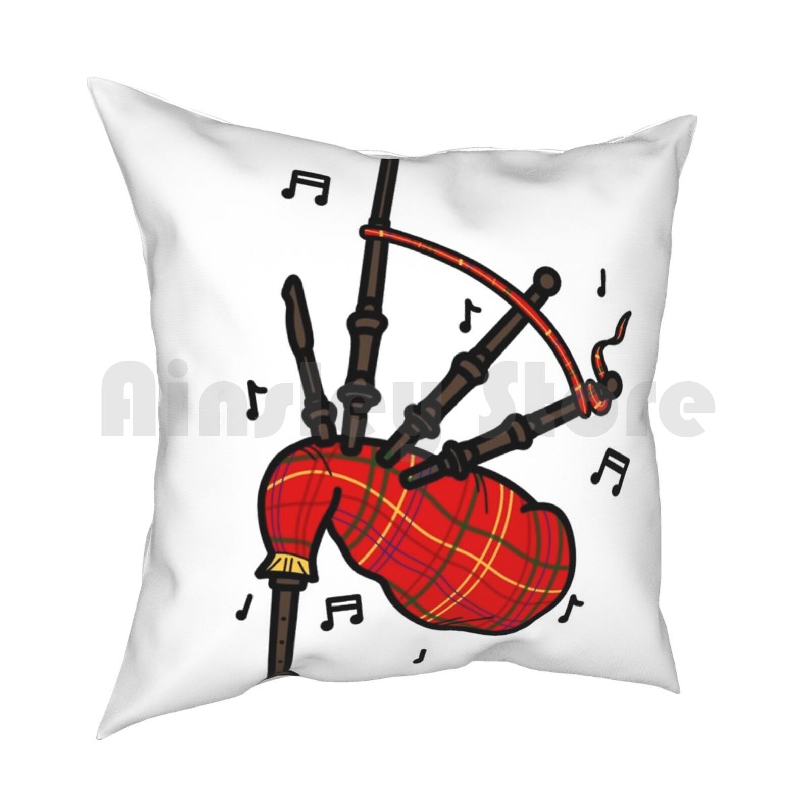 Bagpipes Pillow Case Printed H - Musical Instrument Of Scotland avis et prix