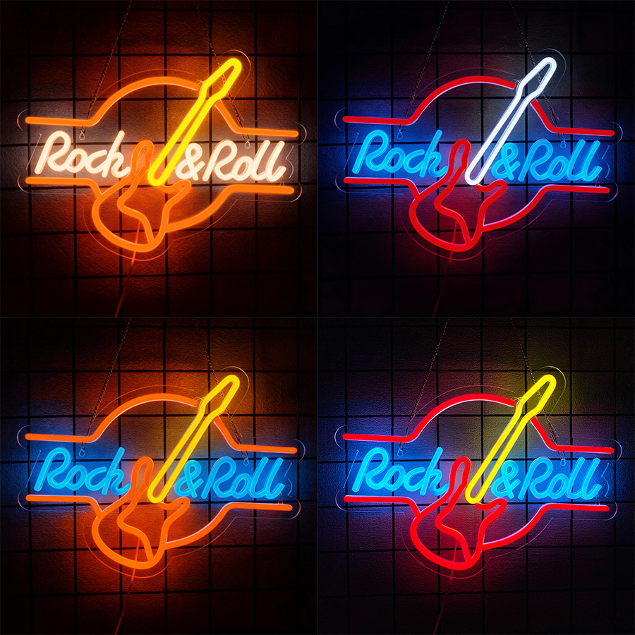 Rock & Roll Led Neon Sign, Mus - Musical Instrument Sign avis et prix