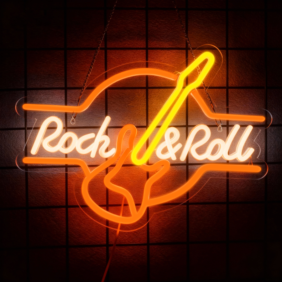 Rock & Roll Led Neon Sign, Mus - Musical Instrument Sign avis et prix