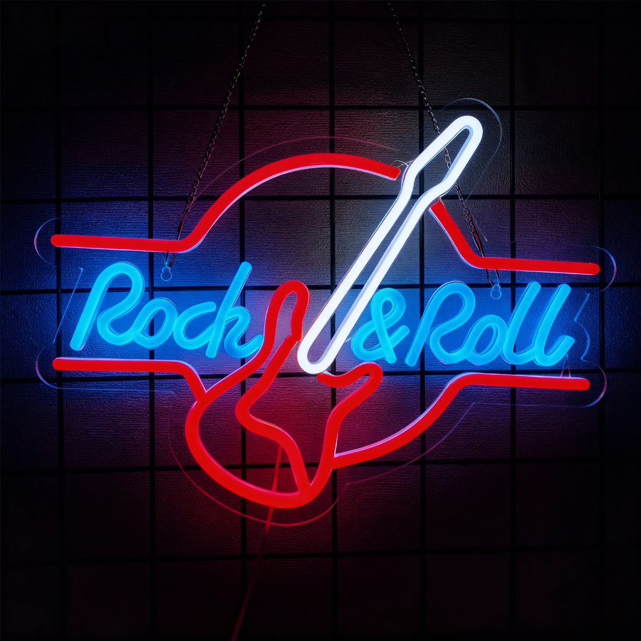 Rock & Roll Led Neon Sign, Mus - Musical Instrument Sign avis et prix