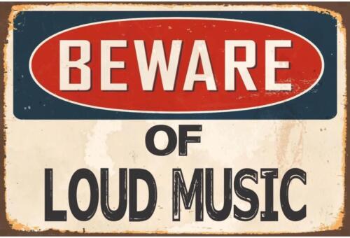 Metal Sign Plate Beware Loud M - Musical Instrument Sign avis et prix