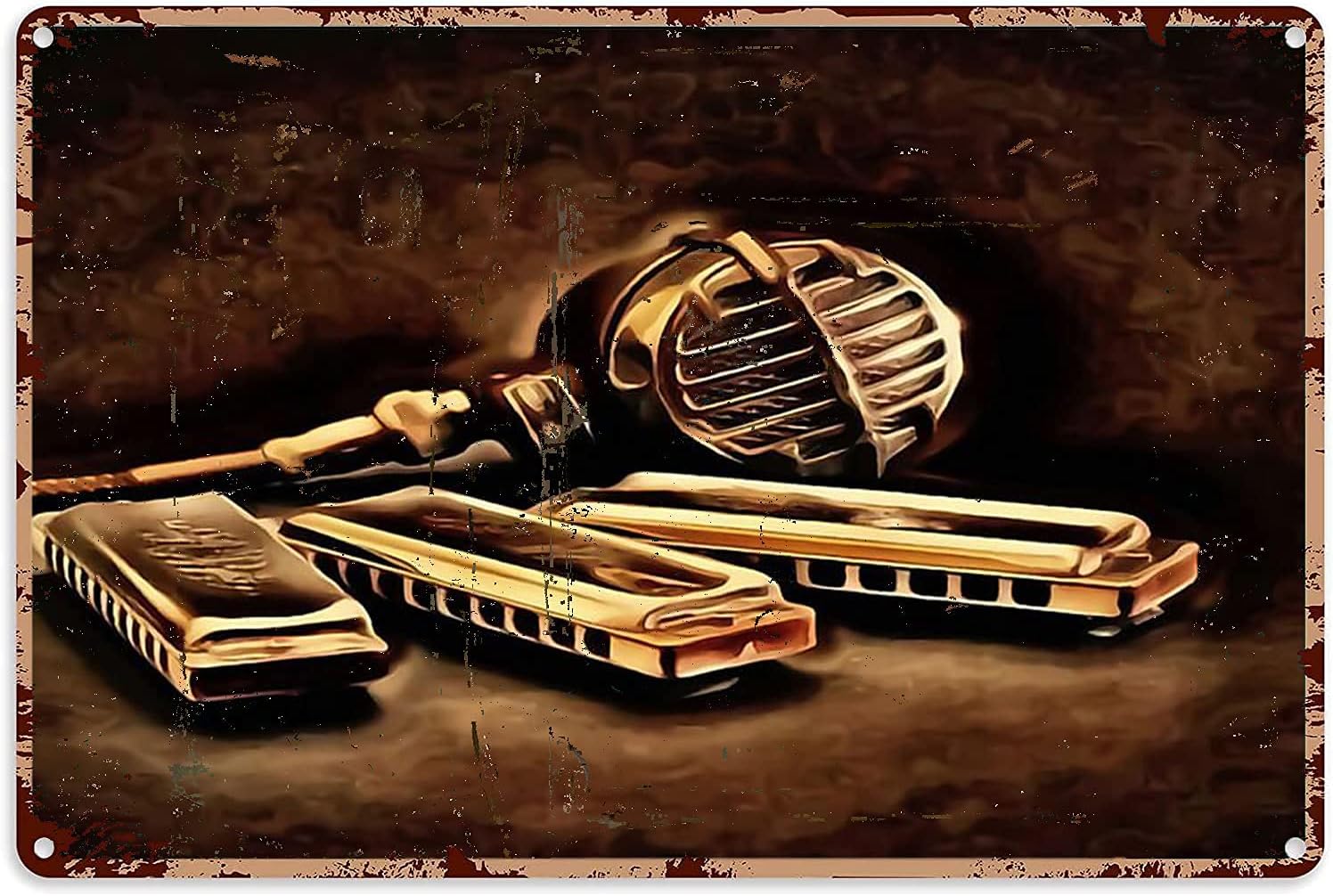 Pzecaru Harmonica Lovers Metal - Musical Instrument Sign avis et prix